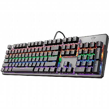 Teclado Mecânico Gamer Trust GXT 865 Asta - Padrão US - RGB - Switch Vermelho - T22630