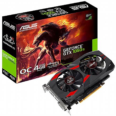 Placa de Vídeo GeForce GTX 1050 Ti 4GB GDDR5 - Cerberus OC - Asus CERBERUS-GTX1050TI-O4G