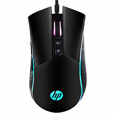 Mouse Gamer HP M220 - 4800dpi - RGB - 7 Botoes - 1QW51AA