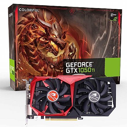 Placa de Vídeo GeForce GTX 1050 Ti 4GB GDDR5 128bits - Coloful G-C1050Ti 4G-V