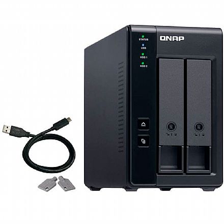 Armazenamento Externo USB 3.1 Qnap TR-002 - 2 Baias SATA 3.5" - RAID