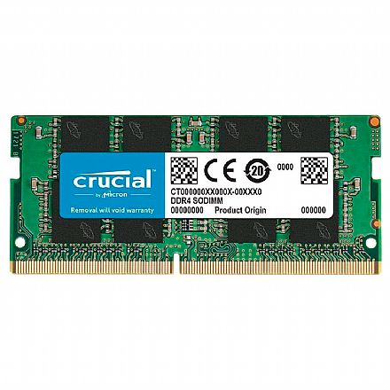 Memória SODIMM 16GB DDR4 2666MHz Crucial - para Notebook - CL19 - CB16GS2666