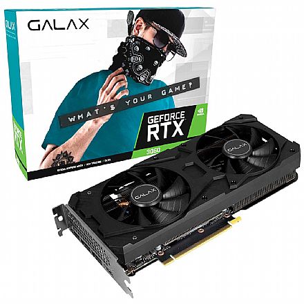 Placa de Vídeo GeForce RTX 3060 12GB GDDR6 192bits - OC - GALAX 36NOL7MD1VOC - Selo LHR