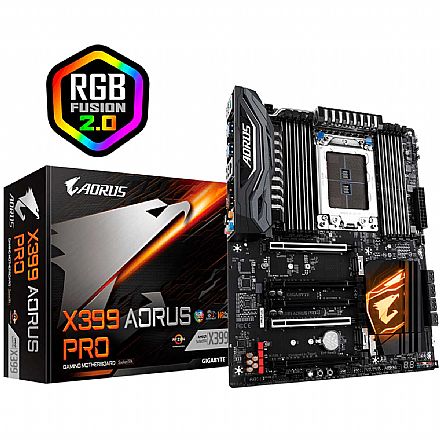 Placa Mãe Gigabyte Aorus Pro X399 - (AM4 - DDR4 3600 OC) - Chipset AMD X399 - RGB - USB 3.1