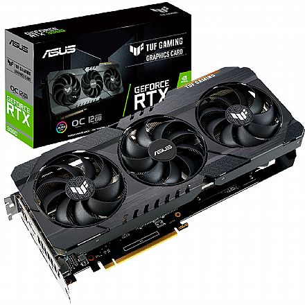 Placa de Vídeo GeForce RTX 3060 12GB GDDR6 192bits - Asus TUF Gaming OC - TUF-RTX3060-O12G-GAMING - Selo LHR