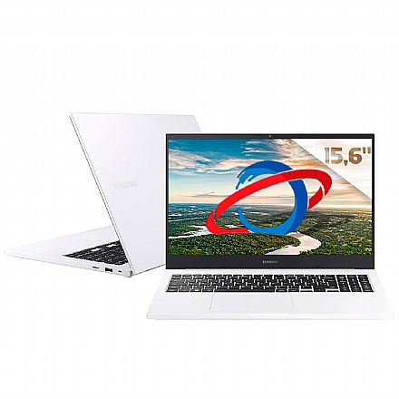 Notebook Samsung Essentials E30 - Intel i3 10110U, 16GB, HD 1TB, Intel UHD Graphics, Tela 15.6" Full HD, Windows 10 - Branco - NP550XCJ-KT2BR