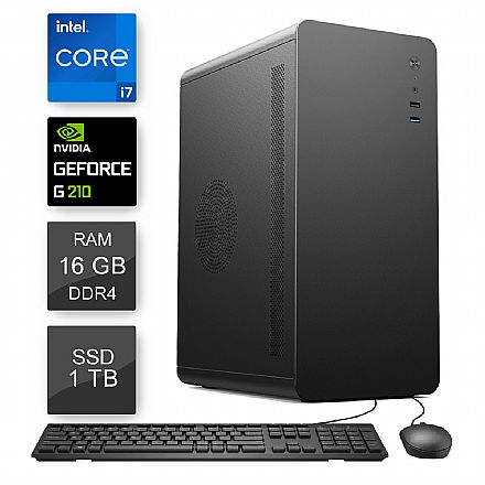 Computador Bits WorkHard - Intel i7 10700F, 16GB, SSD 1TB, Video Geforce, Kit Teclado e Mouse, FreeDos