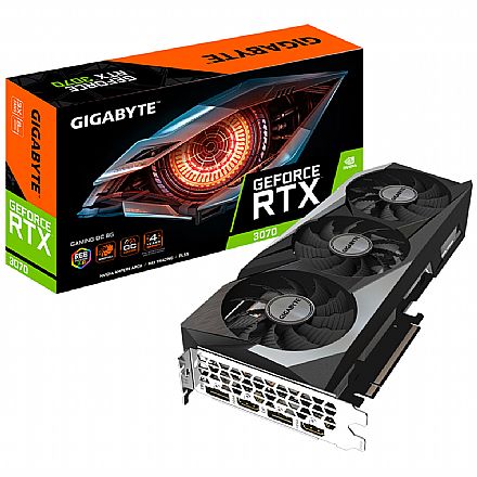 GeForce RTX 3070 8GB GDDR6 256bits - Gigabyte Gaming OC - GV-N3070GAMING OC-8GD - Selo LHR