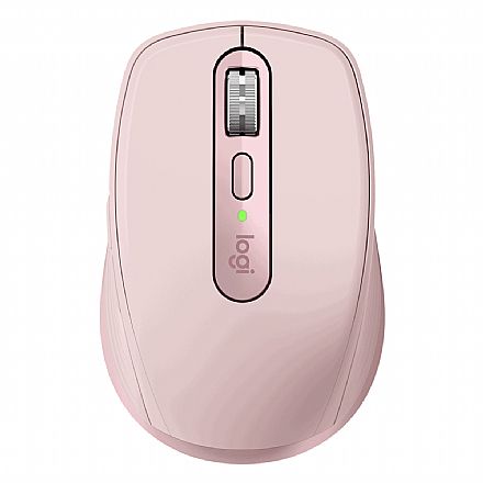 Mouse sem Fio Logitech MX Anywhere 3 - Bluetooth ou USB Unifying - Logitech Flow - Rosa - 910-005994