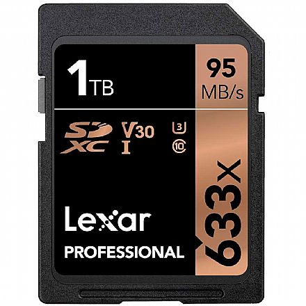 Cartão 1TB Micro SDXC - Classe 10 - UHS-I - Lexar Pro 633X LSD1TCBNA633