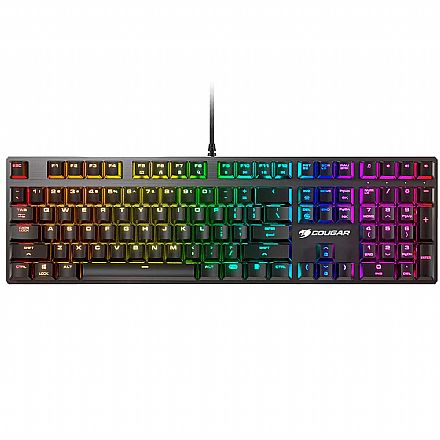 Teclado Mecânico Gamer Cougar VANTAR MX - ABNT2 - RGB - Switch RED - CGR-VANTAR MX