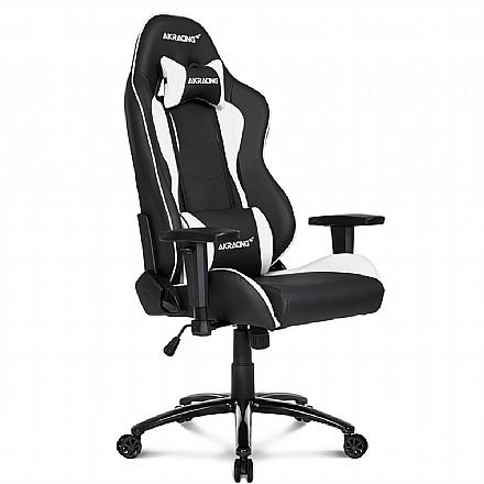 Cadeira Gamer AKRacing Nitro - Encosto Reclinável 180° - Construção em Aço - Preta e Branca - 10027-0