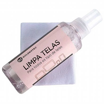 Spray Limpa Tela Goldentec - 30ml - com Flanela - para Limpeza de Notebook, TVs e Monitores - GT43856