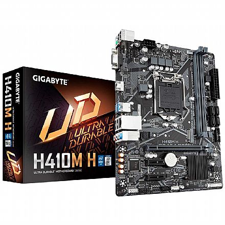 Placa Mãe Gigabyte H410M-H (LGA 1200 - DDR4 2933) - Chipset H410 - USB 3.2 - Slot M.2