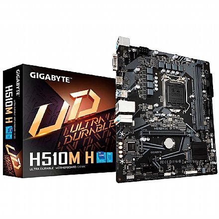 Placa Mãe Gigabyte H510M-H (LGA 1200 - DDR4 3200) - Chipset H510 - USB 3.2 - Slot M.2