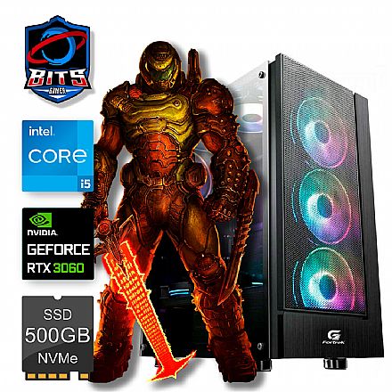 PC Gamer Bits 2022 - Intel i5 10400F, 8GB, SSD 240GB, GeForce RTX 3060