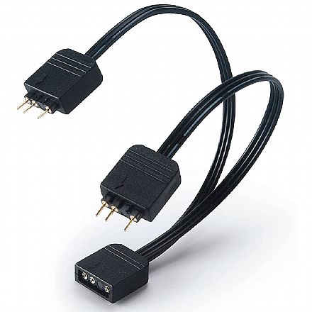 Cabo Divisor Akasa - 1 Conector para 2 Conectores RGB 5V Endereçável - 12cm - AK-CBLD08-12BK