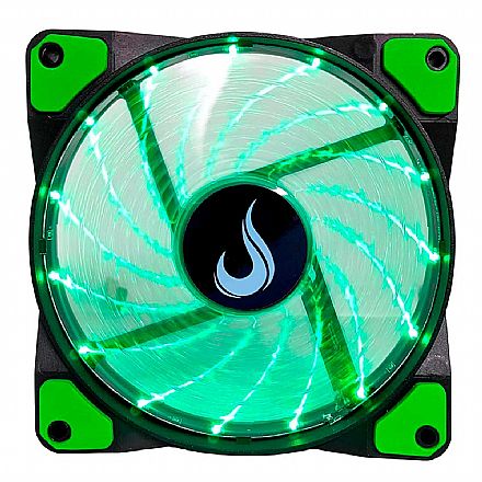 Cooler 120mm Rise Mode Wind - LED Verde - RM-WN-01-BG