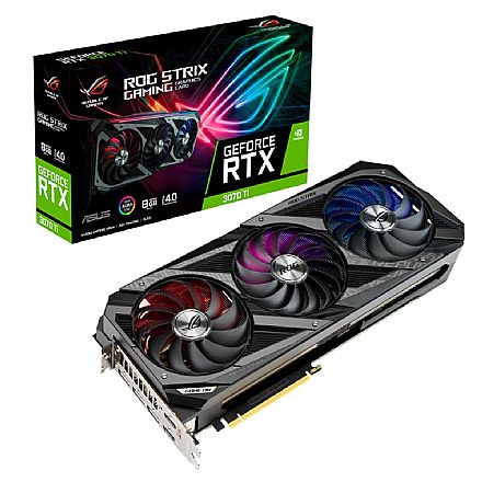 GeForce RTX 3070Ti 8GB GDDR6X 256bits - Asus ROG Strix OC - ROG-STRIX-RTX3070TI-O8G-GAMING - Selo LHR