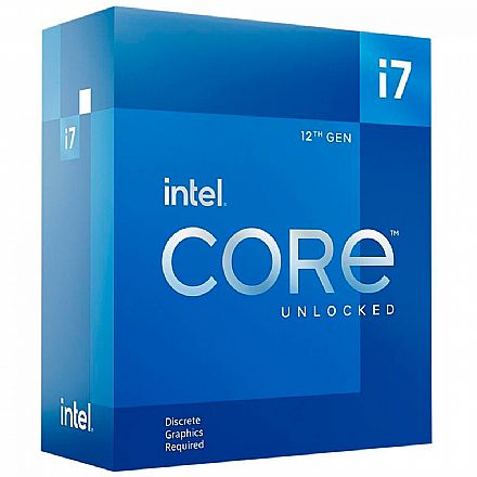 Intel® Core i7 12700KF - LGA 1700 - 3.6GHz (Turbo 5.0GHz) - Cache 25MB - 12ª Geração - BX8071512700KF