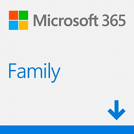 Microsoft Office 365 Family - Assinatura 12 meses para 6 usuários + 1 TB de Armazenamento One Drive - PC, Mac, iOS e Android - 6GQ-01405 - Versão Download