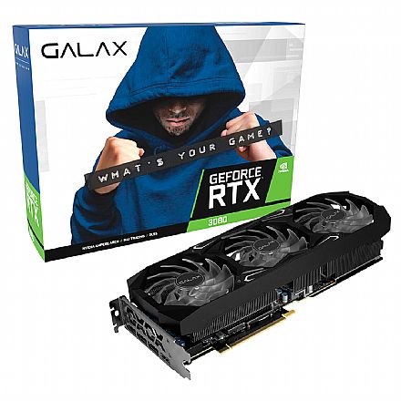 GeForce RTX 3080 10GB GDDR6X 320bits - 1 Click O.C - Galax 38NWM3MD99RG - Selo LHR