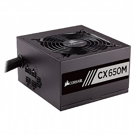 Fonte 650W Corsair CX650M - Semi Modular - PFC Ativo - Eficiência 85% - 80 PLUS® Bronze - CP-9020103-BR