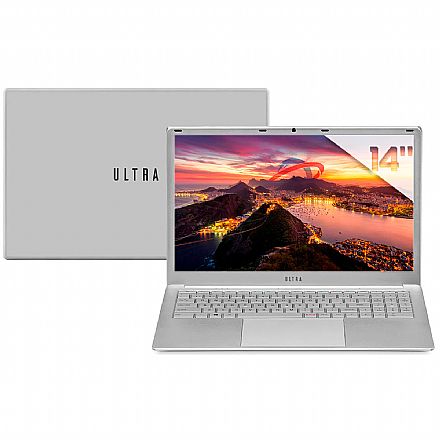 Notebook Ultra UB532 - Intel i5, RAM 8GB, SSD 480GB, Tela 14", Windows 10 - Prata