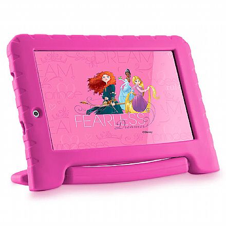 Tablet Multilaser Princesas Plus - Tela 7", 16GB, Wi-Fi, Quad Core - Rosa - NB308