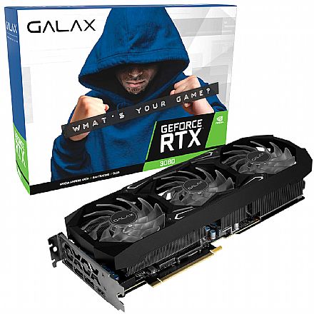 GeForce RTX 3080 12GB GDDR6X 384bits - 1 Click O.C - Galax SG 38NOM5MD99SS - Selo LHR