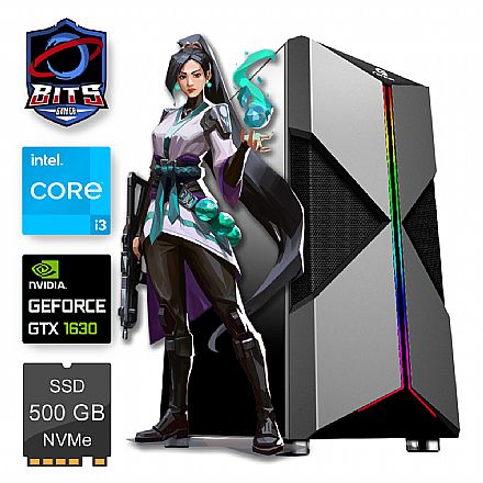 PC Gamer Bits 2024 - Intel i3 12100F, 16GB, SSD 500GB, Video GeForce GTX 1630 4GB - Windows 11