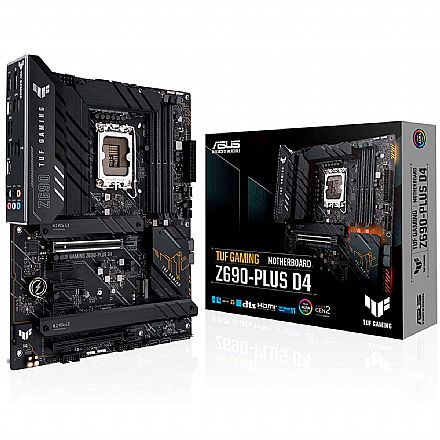 Placa Mãe Asus TUF Gaming Z690-PLUS D4 (LGA 1700 DDR4 5333 O.C) - Chipset Z690 - USB 3.2 - Slot M.2