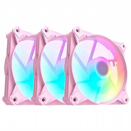 Cooler 120mm Motospeed Hyrax 603 3 em 1 - LED ARGB - Rosa - HCL603P