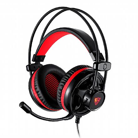 Headset Gamer Motospeed H11 - com Microfone - Conector P2 e USB - LED Vermelho - FMSHS0052PTO