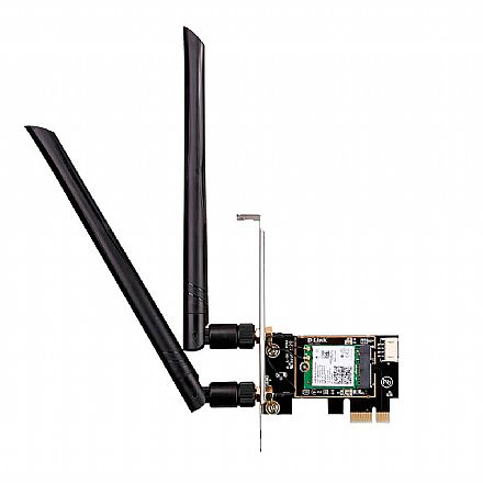 Placa de Rede Wi-Fi D-Link AX3000 - Dual Band 2.4 GHz e 5 GHz - 2 Antenas - PCI Express - DWA-X582