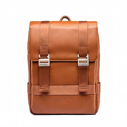 Mochila de couro legítimo Dolomitas Nordweg - Italiano Caramelo - para Notebook - NW101-CA