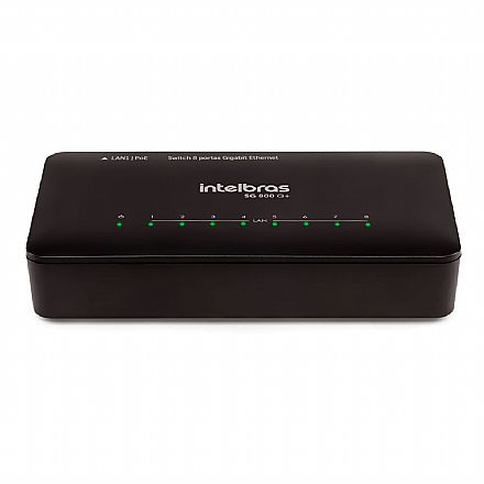 Switch 8 Portas Intelbras SG 800 Q+ - Gigabit - Preto