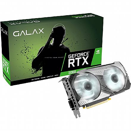 Placa de Vídeo GeForce RTX 2060 6GB GDDR6 192bits - 1-Click OC Plus - Galax 26NRL7HP68CX