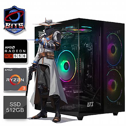 PC Gamer Bits 2025 - AMD Ryzen 3 4100, 16GB DDR4, SSD 512GB, Video Radeon RX 550 - Windows 11