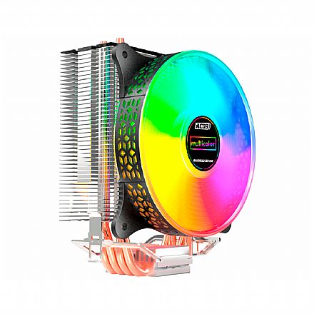 Cooler para Processador K-Mex AC03- Intel / AMD - LED Multicolor - Com PWM - AC03004300TXBOX