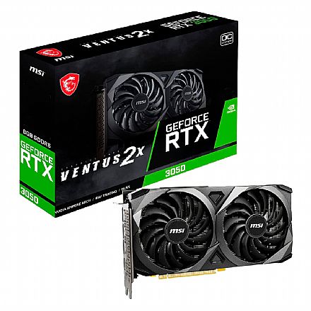 Placa de Vídeo GeForce RTX 3050 8GB GDDR6 128bits - MSI Ventus 2X 8G OC - 912-V397-448