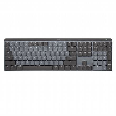 Teclado Mecânico sem Fio Logitech MX Mechanical - Switch Tactile Quiet - USB e Bluetooth - Preto e Cinza - 920-010760