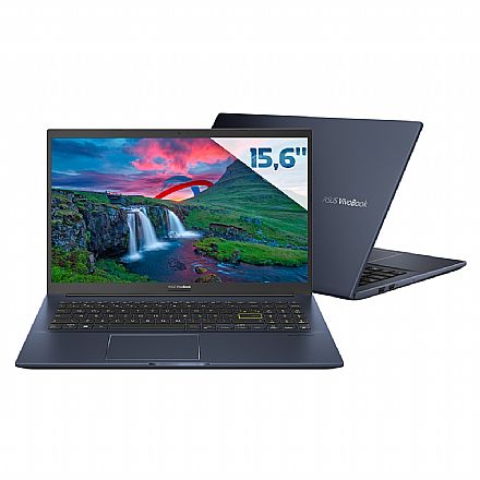 Notebook Asus X513EA-EJ1064T - Intel i7 1165G7, RAM 12GB, SSD 256GB, Tela 15.6" Full HD, Windows 10 - Preto
