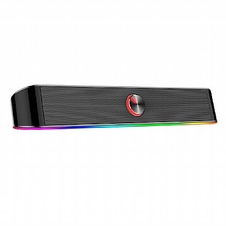 Soundbar Gamer Redragon Adiemus - 6W - Design Minimalista - Iluminação RGB - Conector P2 e Energia USB - Preto - GS560