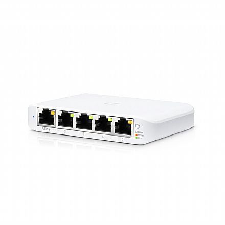 Switch 5 Portas Ubiquiti UniFi USW-Flex-Mini - Gigabit PoE - Gerenciável - UniFi Network