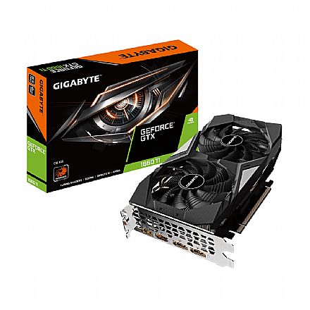 GeForce GTX 1660 Ti 6GB GDDR6 192bits - Gigabyte WindForce 2X - GV-N166TD6-6GD