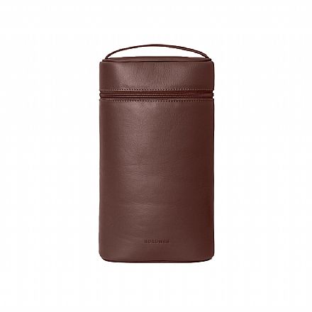 Porta vinhos de couro legítimo Dolomitas Nordweg - Italiano Café - NW106-IC
