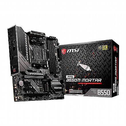 Placa Mãe MSI B550M MAG Mortar (AM4 - DDR4 4400 O.C) - Chipset AMD B550 - USB 3.2 - Slot M.2 - Micro ATX