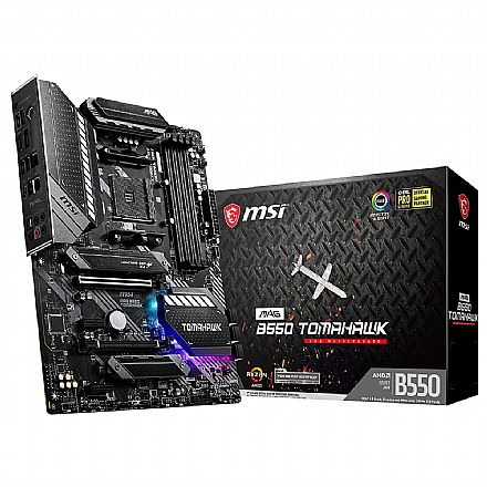 Placa Mãe MSI B550M MAG Tomahawk (AM4 - DDR4 5100 O.C) - Chipset AMD B550 - USB 3.2 - RGB - Slot M.2 - ATX