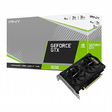 GeForce GTX 1650 4GB GDDR6 128bits - PNY Dual Fan - VCG16504D6DFPPB1